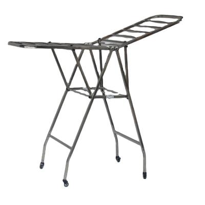 China Traditional Stores, Super Markets, Hotels Glossy Rectangle Stainless Steel Foldable Laundry Clothes Drying Rack for sale