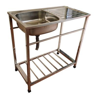 China Without Faucet Industrial Graphic Design Kichen Pull Down Single Bowl Stainless Steel Single Bowl Cabinet Kitchen Sink With Brackets for sale