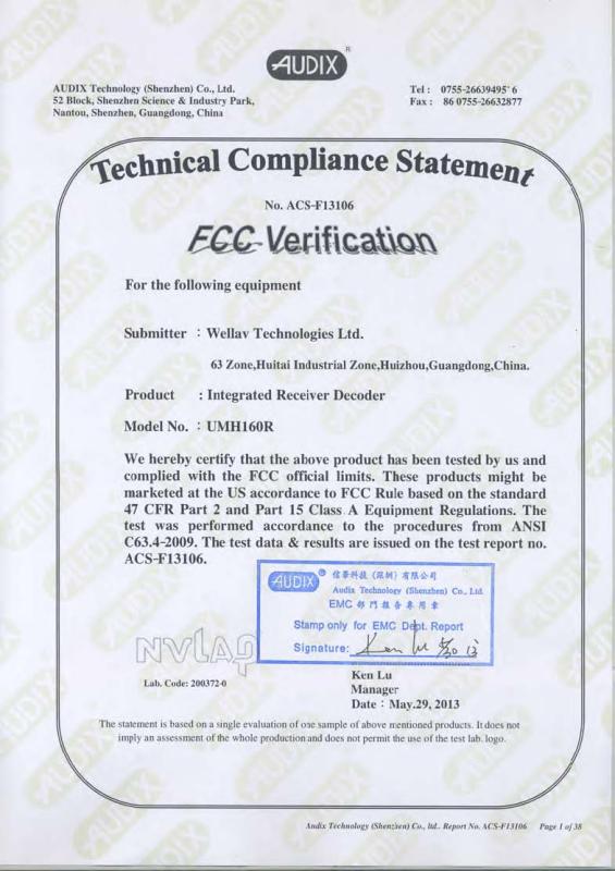 FCC - Wellav Technologies Ltd.