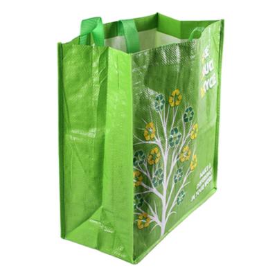 China Customized Eco Grocery Spunbond Tote With Matt Laminated Pp Handled Full Color Laminated Recycled Nonwoven Shopping Bags for sale