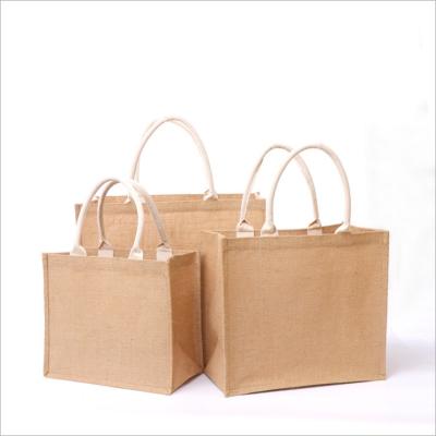 China Wholesale Custom Printing Bag Eco-friendly Logo Natural Gunny Eco Friendly Tote Bag Recycle Jute Shopping for sale