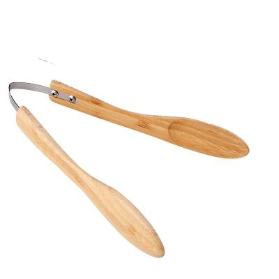 China Sustainable Wholesales Food Grade Kitchen Cooking Staple Food BBQ Bamboo Meatloaf Tongs for sale