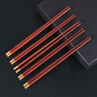 China Chinese Style Chicken Wing Red Sandalwood Sushi Reusable Wooden Wooden Chopsticks Cheap Bulk Viable Price Wholesale for sale