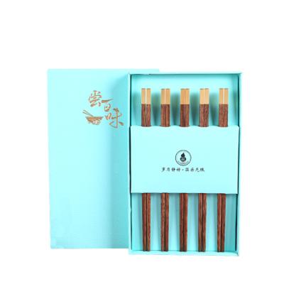 China China Environmental Protection Wooden Chopsticks Fu Metal Head 5 Silk Printing Double Gift Box for sale