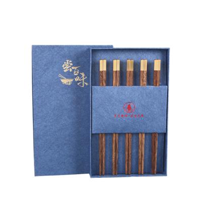 China China Environmentally Friendly Chicken Wing Chopsticks Wooden Silk Screen Printed Fu Metal Square Head Double Gift Box for sale