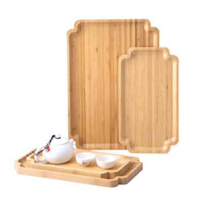 China Viable manufacturers wholesale Japanese bamboo wooden tray rectangular bamboo tray round tray creative bamboo cake pizza for sale