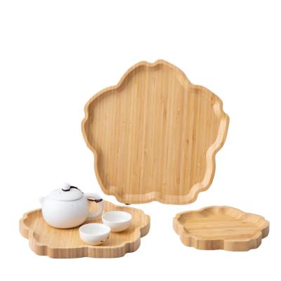 China Viable manufacturers wholesale Japanese bamboo wooden tray rectangular bamboo tray round tray creative bamboo cake pizza for sale