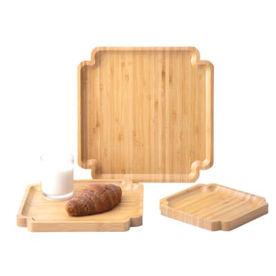 China Sustainable Custom Made Bamboo Environmental Tray Tea Tray Tableware Coffee Coaster Cup Cover Pizza Dish for sale