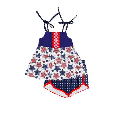 China Sweetie Custom Design Summer Shorts Outfits 4th Of July Girl Boutique Clothing Sets for sale