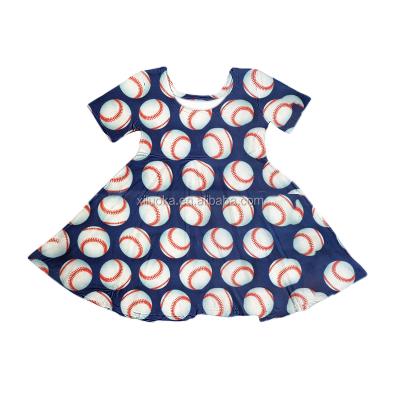 China 2021 New Design OEM Service Casual Summer Dress Baseball Style High Quality Baby Dress for sale