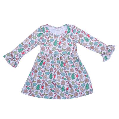 China Anti-wrinkle Wholesale Bulk Children's Boutique Clothes Ruffle Sleeve Girls Christmas Dress for sale