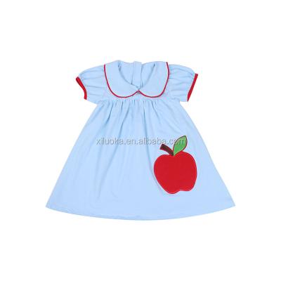 China Latest Design Short Sleeve Summer Viable Back To School Dresses Wholesale Girl Boutique Dress for sale