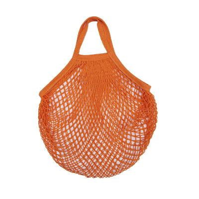 China Custom Portable Colorful Cotton Crochet Rope Tote Folding Mesh Bag Reusable Shopping for sale