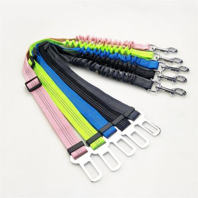 China Custom Viable Elastic Safety Rope Dog Car Seat Belt Leash Elastic Rope For Small Medium Large Dog Safety for sale