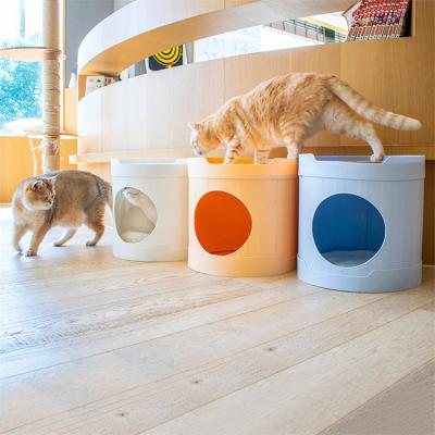 China Viable Collapsible PP Tree Hole Pet Cat Nest Cat Bed Pet Room Cat Scratch Board Tent Semi-Enclosed for sale