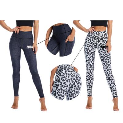 China Wholesale Breathable Leopard Print Sports Pants Ladies Workout Clothing Women Summer Gym Clothing With Pockets for sale