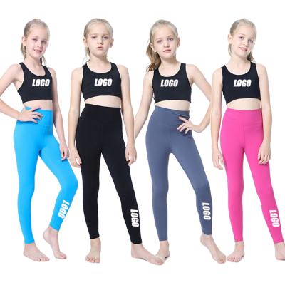 China Breathable Sports Bra Kids Private Label Wear Active Fitness Wear Clothing Sporty Girls Clothing Sets for sale