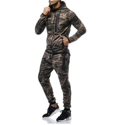 China Breathable Custom Logo Tracksuit Men Camouflage High Fashion Sweatsuit Suits Camouflage Wholesale Jogging Hoodie for sale