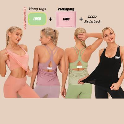 China Dropship High Quality QUICK DRY Ladies Crop Top With Built In Bra Workout Tank Tops For Women for sale