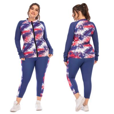 China Breathable Private Lane Plus Size Yoga Clothes Long Sleeve Exercise Clothes For Women Three Piece Legging Set for sale