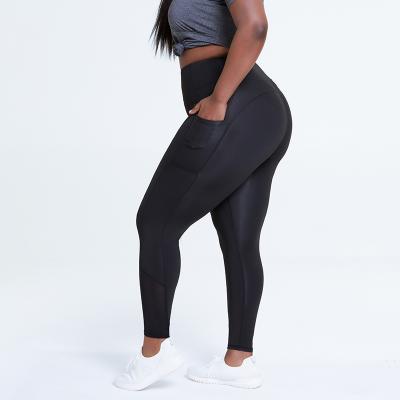 China Breathable Custom High Waist Plus Size Activewear Black Stretchy Women Plus Size Leggings for sale