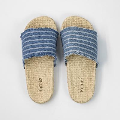 China Sandálias de Straw Textured Sole Denim Slide, mulheres resistentes das sandálias do deslizamento 38EU à venda