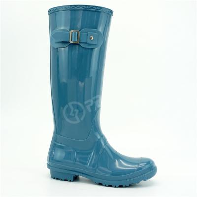 China Wasserdichtes Knie-hohe Gummistiefel, gleiten nicht Wellington Rain Boots zu verkaufen