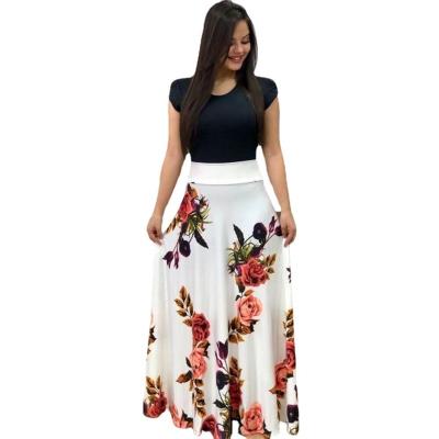 China Floral Printing Maxi Dresses Women Casual Wholesale Anti-Static for sale