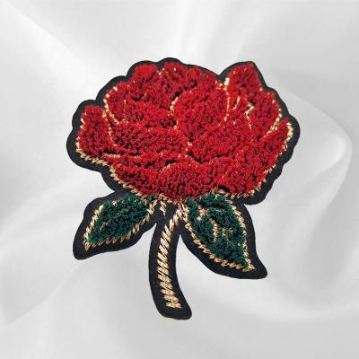 China Viable Wholesale Heat Cut Custom Brand Sports Club Embroidered Logo Flower Custom Embroidery Patch Iron On for sale