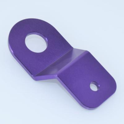 China OEM CNC milling and bending purple anodized bracket fabrication parts services for sale