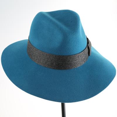 China Cozy Soft Hard Flat Wide Brim Felt Fedora Hats Custom Handmade Vintage Stylish 100% Wool Casual Hat for sale