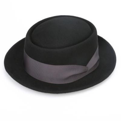 China Soft Comfortable New Arrival Felt Hat Leather Ribbon Felted Hat Brim Buckle Wool Fashionable Felt Hat for sale