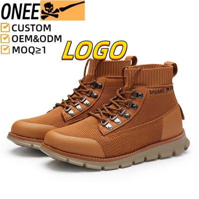 China Cushioning OEM Factory High Quality Cowboy Sport Hiking Custom Logo Winter Men's Boots Ankle Jungle Brown Boots For Men Short Boots for sale