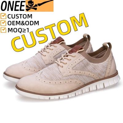 China Cushioning Oem Low Moq Custom Men Knitted Moccasins Formal Shoes Genuine Leather Oxford Shoes Dress Shoes Oxfords Anti-slippery for sale