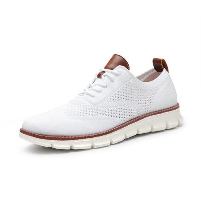 China Light Men's Athletic Breathable Knitted Lightweight Classy Casual Breathable Office  Oxford White Dress Shoes Men Dress Shoes for sale