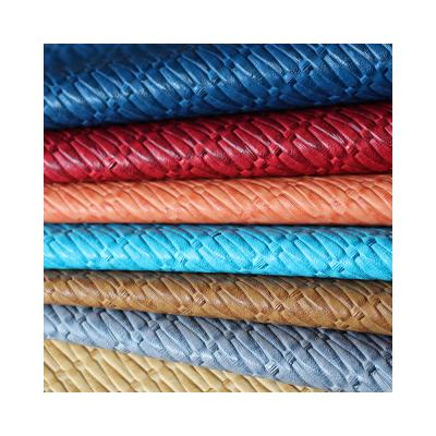 China Waterproof bamboo stripe pvc leather is used for pillow and bag synthetic leather for sale