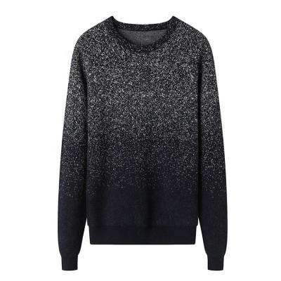 China Warm Crewneck Pullover Black Sweaters Gradient Color for sale