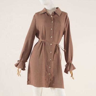 China Anti-Wrinkle Long Sleeve Shirt Casual Wear Autumn Plus Size Women Dress Female Clothing Manufacturers for sale