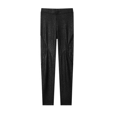 China 2020 New Arrivals Anti-Wrinkle New Arrivals Legging Women Sports Sweatpants Solid Shiny Pants for sale