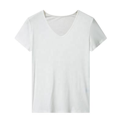 China Breathable Spandex Rayon Custom Basic White Rib Top For Women for sale