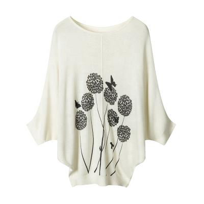 China Women Bat Wing Sleeve Loose Fit Anti-Pilling Pullover Soft Handfeeling Sweater For Spring for sale