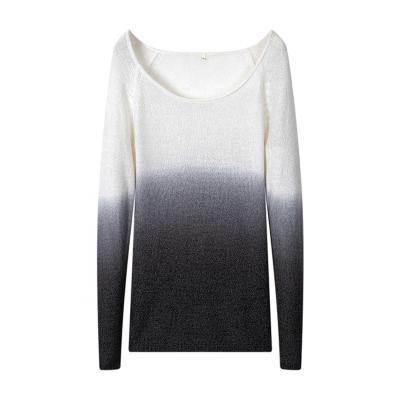 China 2021 Spring Fashion Round Neck Hang Dye Sweater Breathable Women Sweater for sale