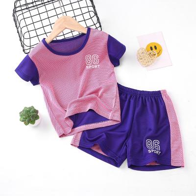 China QUICK DRY Sleeves Kids T-shirts Summer Kids Boys Girls Cotton Shorts T-shirt and Pants Suit Kids Clothing Wholesale for sale