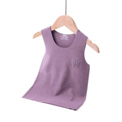 China Waterproof 2021 Autumn New Children's Velvet Cartoon Heart Thermal Underwear Vest Soft Boys And Girls for sale