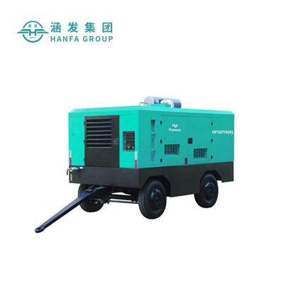 China HF32/10 lubricated (K) 288kw portable configuration screw air compressor diesel powered equipment in stock for sale