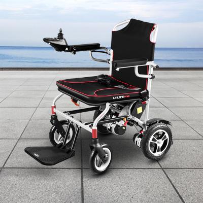 China Ultralight Portable Electric Wheelchair Foldable Price Aluminum Magnesium Alloy Power Battery Electric Wheelchair For Disabled for sale