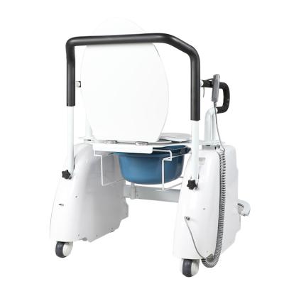 China Hot Selling Adjustable Electric Patient Chair Commode Elderly Disabled Lift Wheelchair With Commode for sale