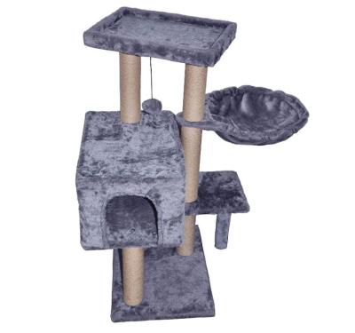 China Travel Multilevel Cat Tree Condo Luxury Pet Products Cat Tree Scratching House With Scratching Toy for sale