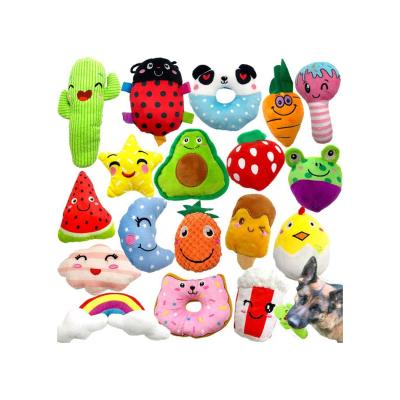 China Stocked 18 Pack Custom Dog Squeaky Chew Toys Cute Plush Stuffed Pet Toy For Pet Dog for sale