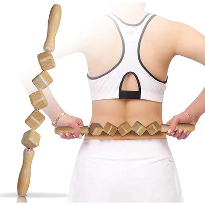 China Eco-Friendly High Quality Wood Roller Massager Handheld Wooden Massage Tool for sale